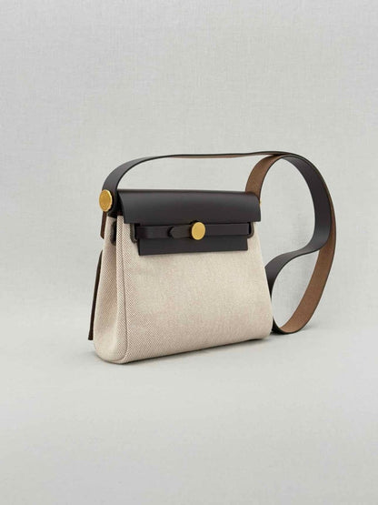 Pre - loved HERMES Herbag Brown & Beige Shoulder Bag at Reems Closet