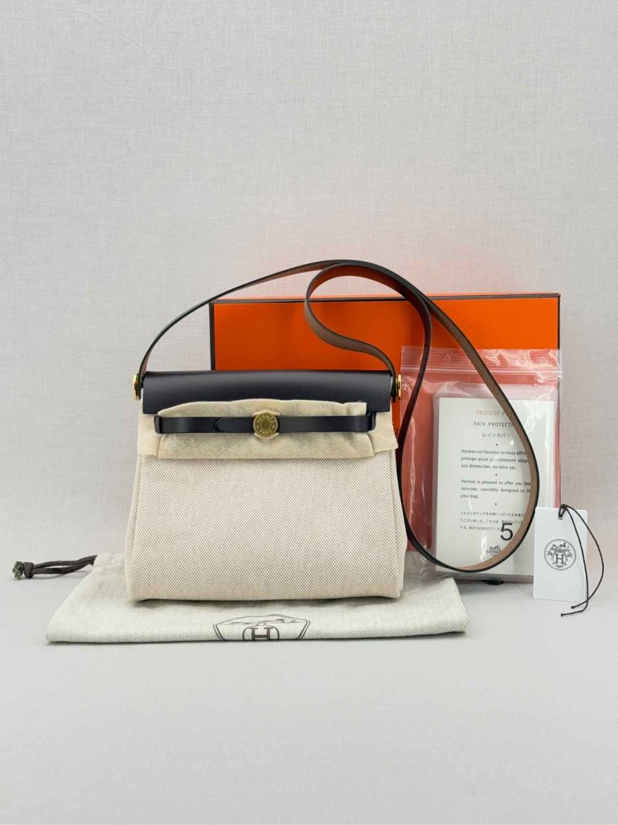 Pre - loved HERMES Herbag Brown & Beige Shoulder Bag at Reems Closet
