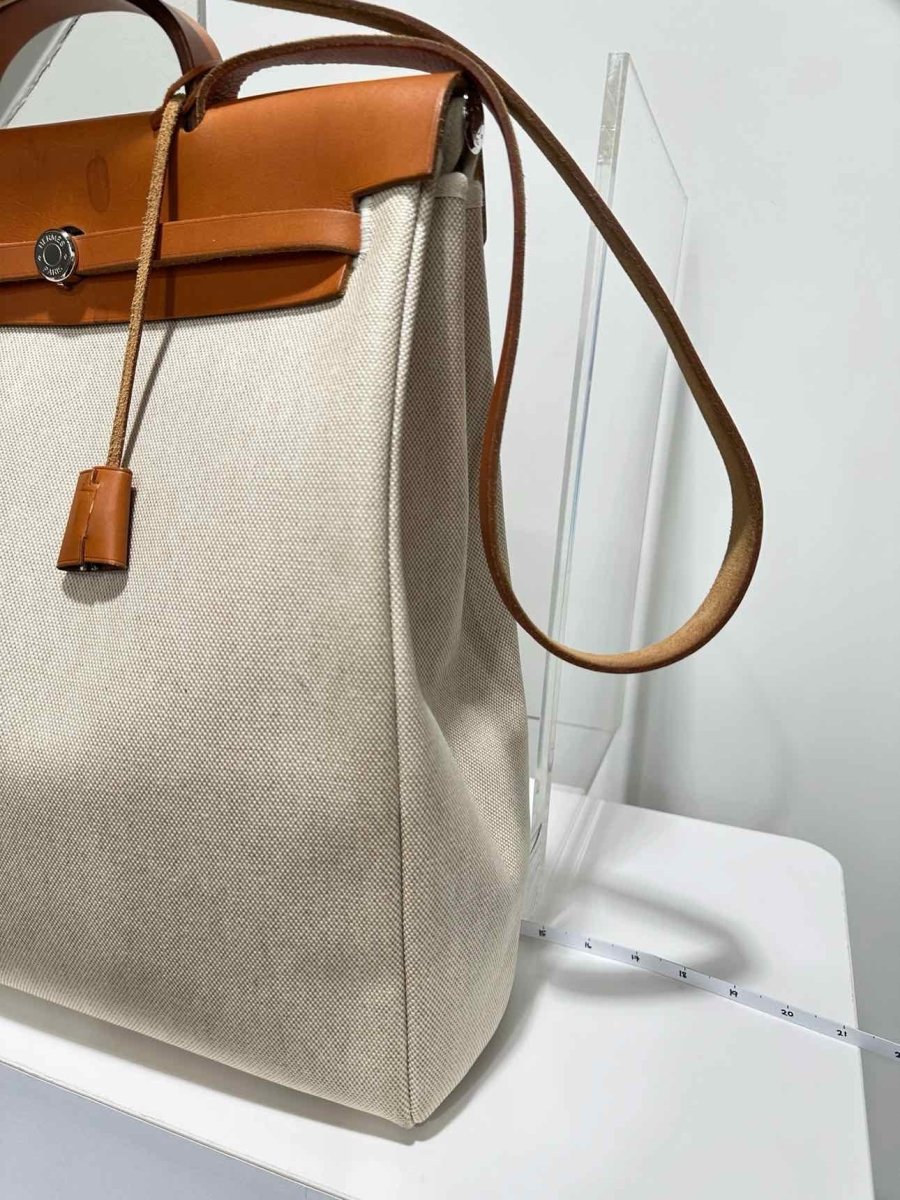 Pre-loved HERMES Herbag Naturel Top Handle at Reems Closet