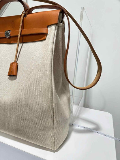 Pre-loved HERMES Herbag Naturel Top Handle at Reems Closet