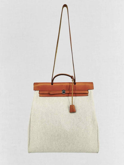Pre-loved HERMES Herbag Naturel Top Handle at Reems Closet