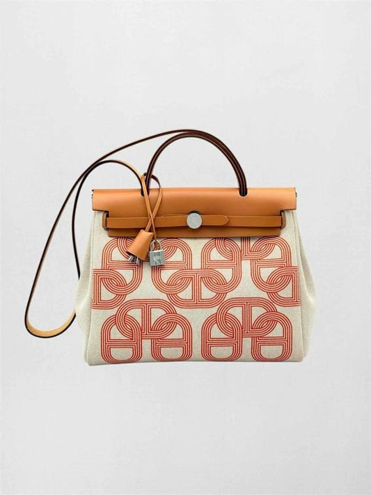 Pre-loved HERMES Herbag Zip 31 Ecru Fauve Top Handle at Reems Closet