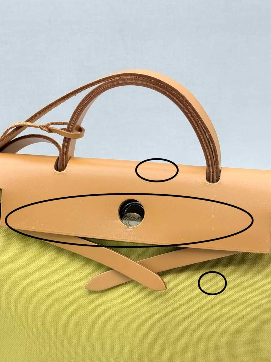 Pre - loved HERMES Herbag Zip Yellow Top Handle at Reems Closet