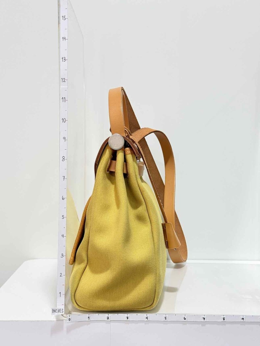 Pre - loved HERMES Herbag Zip Yellow Top Handle at Reems Closet