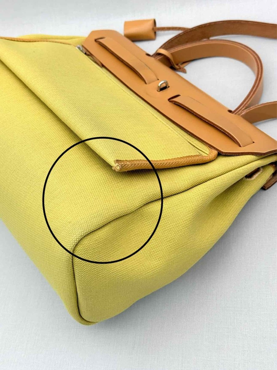 Pre - loved HERMES Herbag Zip Yellow Top Handle at Reems Closet