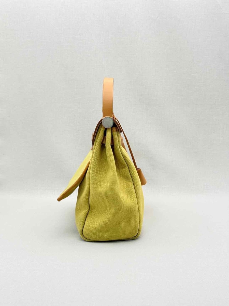 Pre - loved HERMES Herbag Zip Yellow Top Handle at Reems Closet