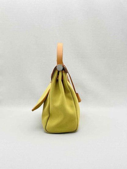 Pre - loved HERMES Herbag Zip Yellow Top Handle at Reems Closet
