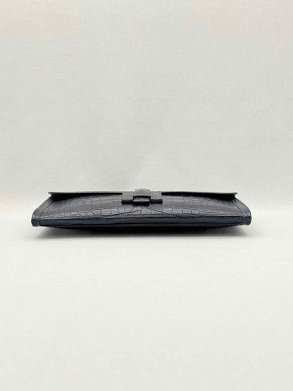 Pre-loved HERMES Jige Elan Bleu Indigo Clutch at Reems Closet