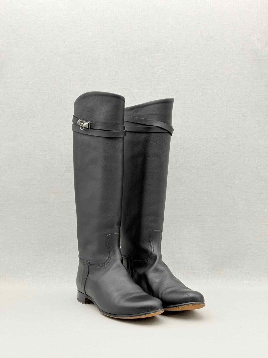 Pre - loved HERMES Jumping Black Size EU 35.5 Knee High Boots at Reems Closet