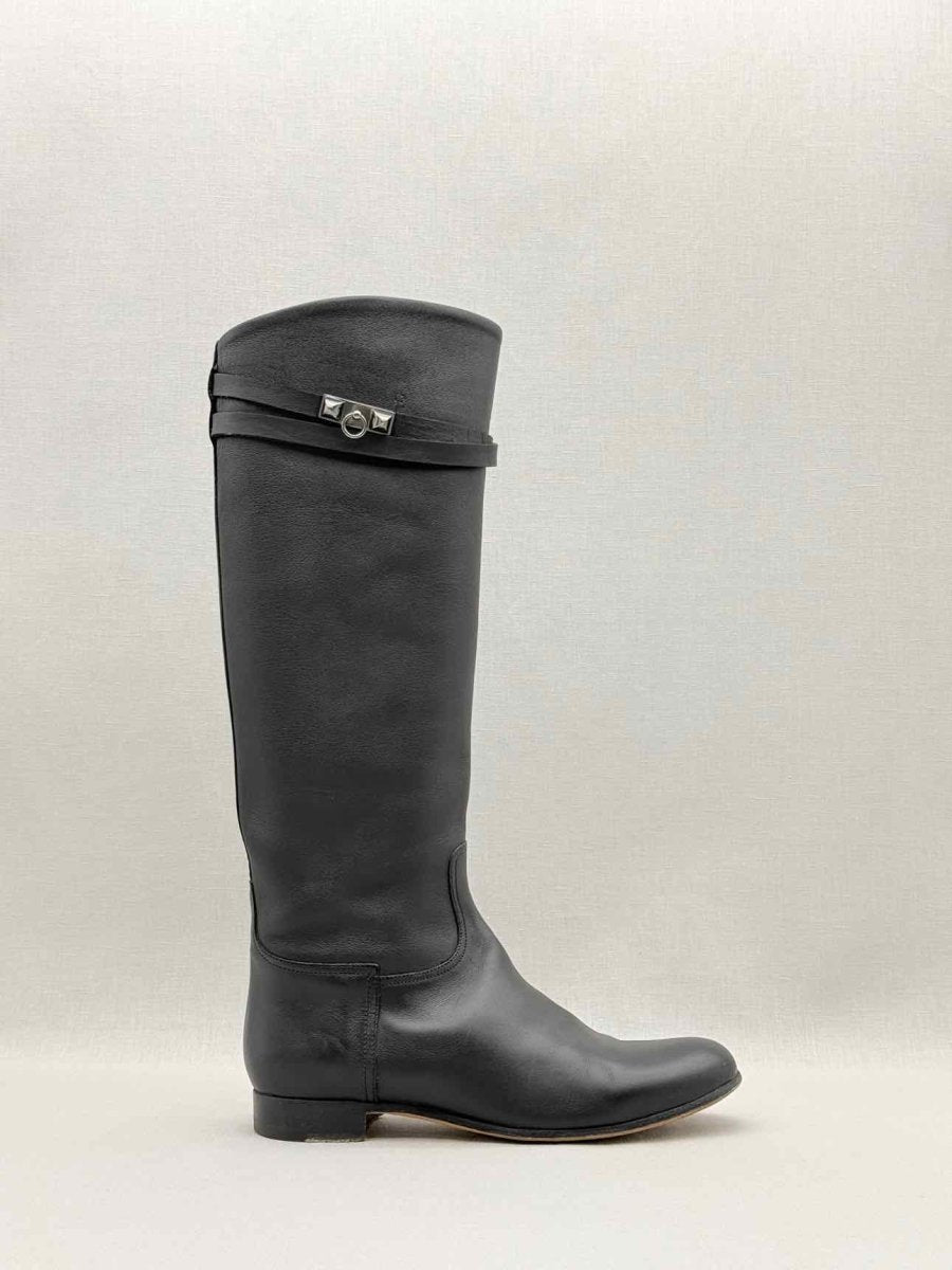 Pre - loved HERMES Jumping Black Size EU 35.5 Knee High Boots at Reems Closet