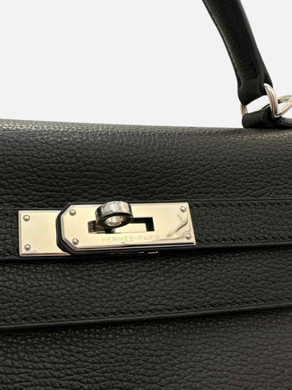 Pre - loved HERMES Kelly Black Top Handle at Reems Closet