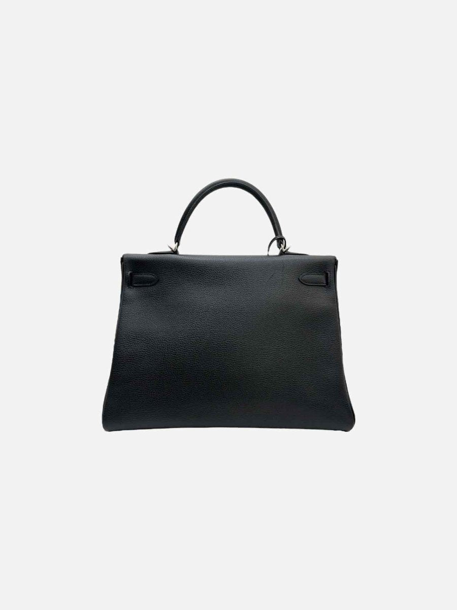 Pre - loved HERMES Kelly Black Top Handle at Reems Closet