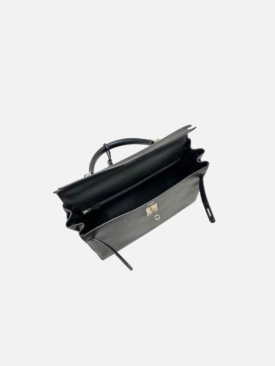 Pre - loved HERMES Kelly Black Top Handle at Reems Closet