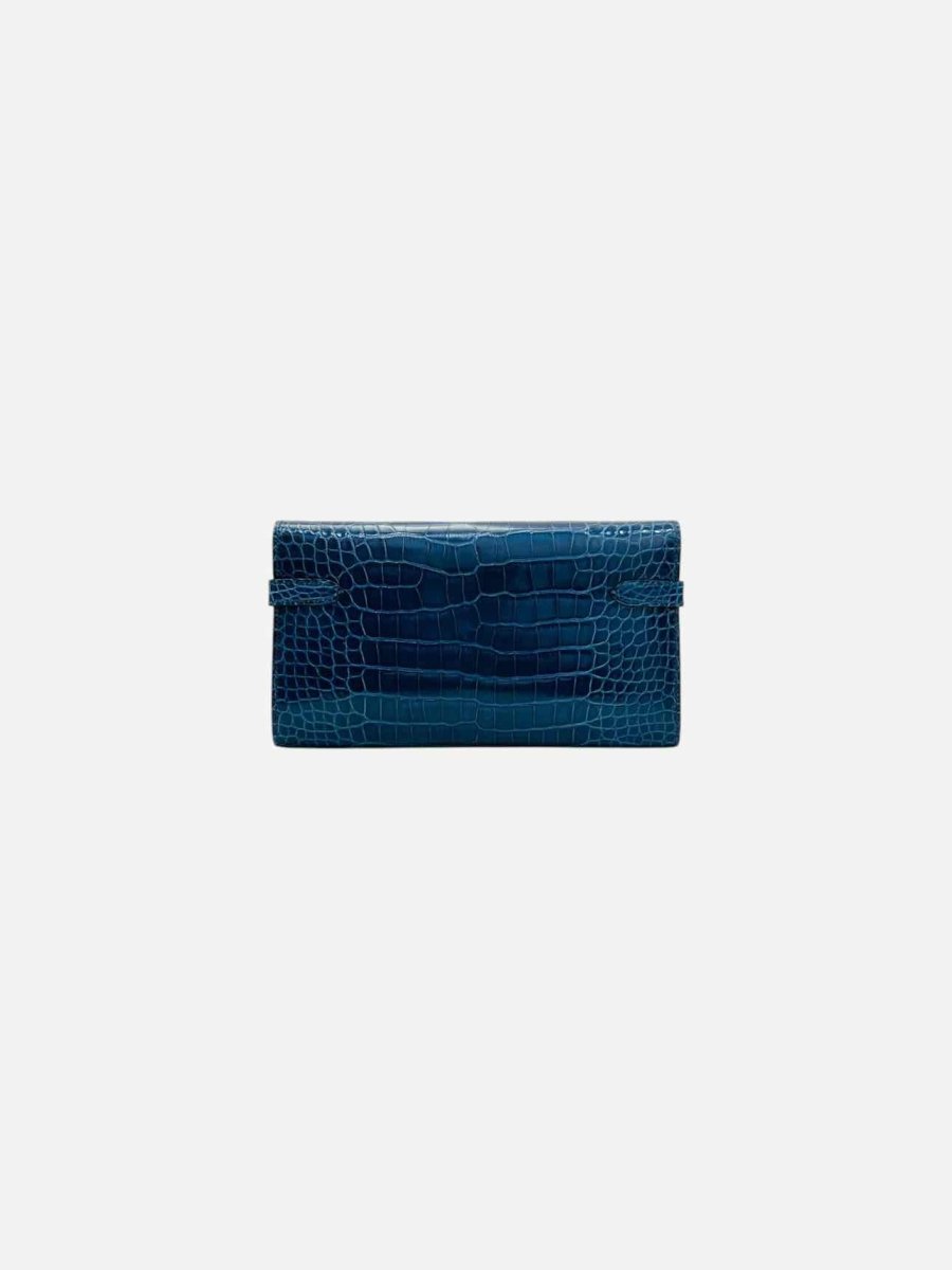 Pre - loved HERMES Kelly Classic Blue Continental Wallet at Reems Closet