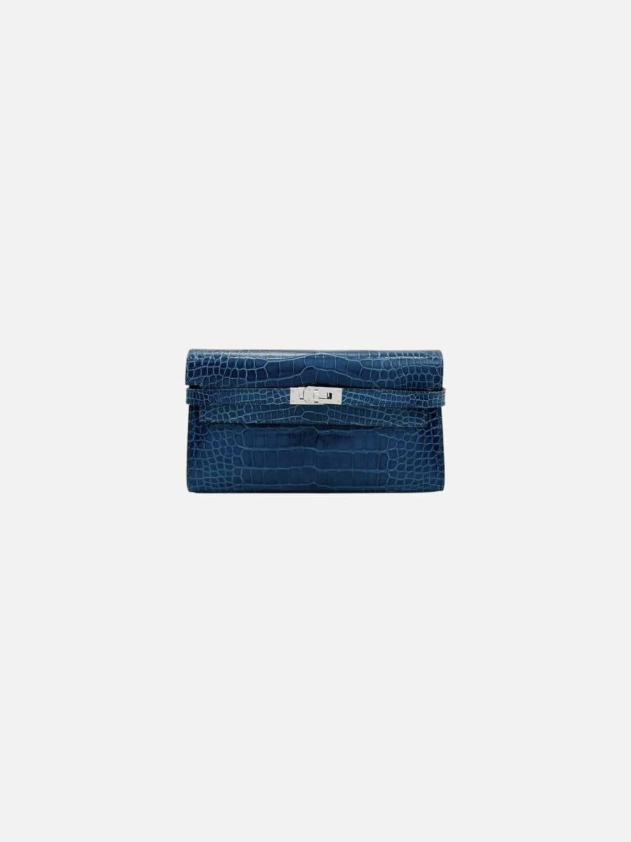 HERMES Kelly Classic Blue Continental Wallet