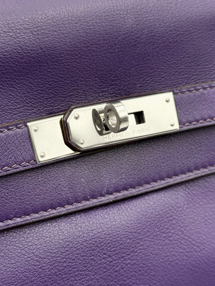 Pre - loved HERMES Kelly Purple Top Handle at Reems Closet