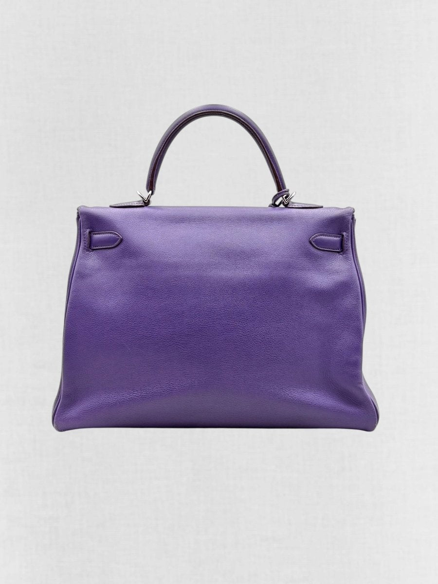 Pre - loved HERMES Kelly Purple Top Handle at Reems Closet