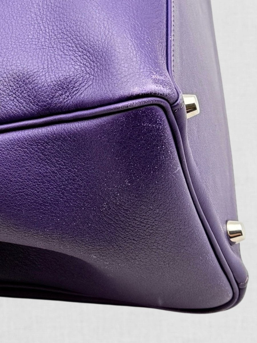 Pre - loved HERMES Kelly Purple Top Handle at Reems Closet