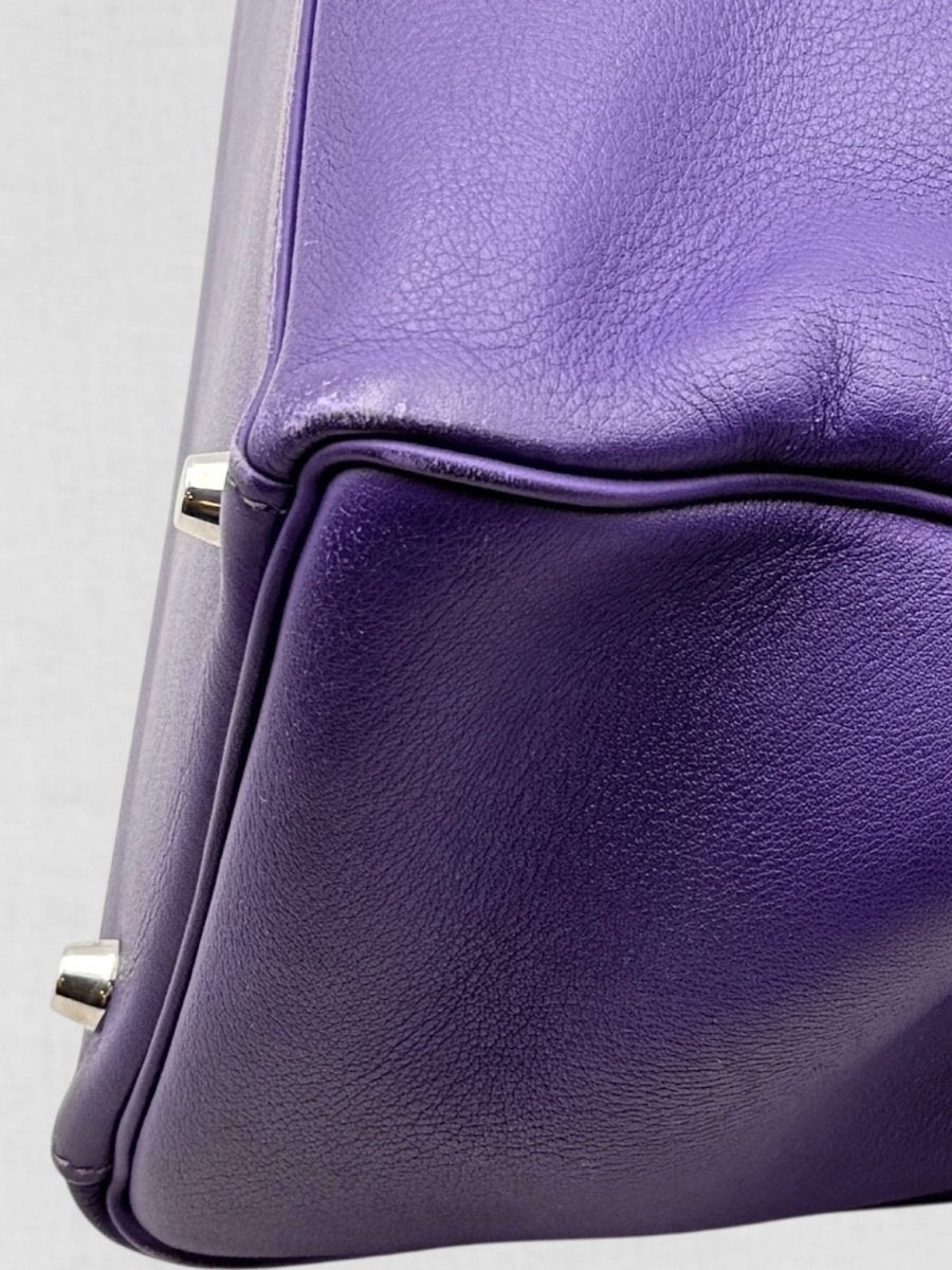Pre - loved HERMES Kelly Purple Top Handle at Reems Closet