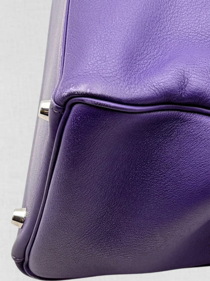 Pre - loved HERMES Kelly Purple Top Handle at Reems Closet