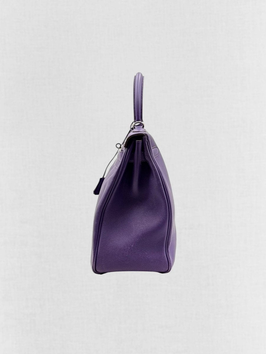 Pre - loved HERMES Kelly Purple Top Handle at Reems Closet