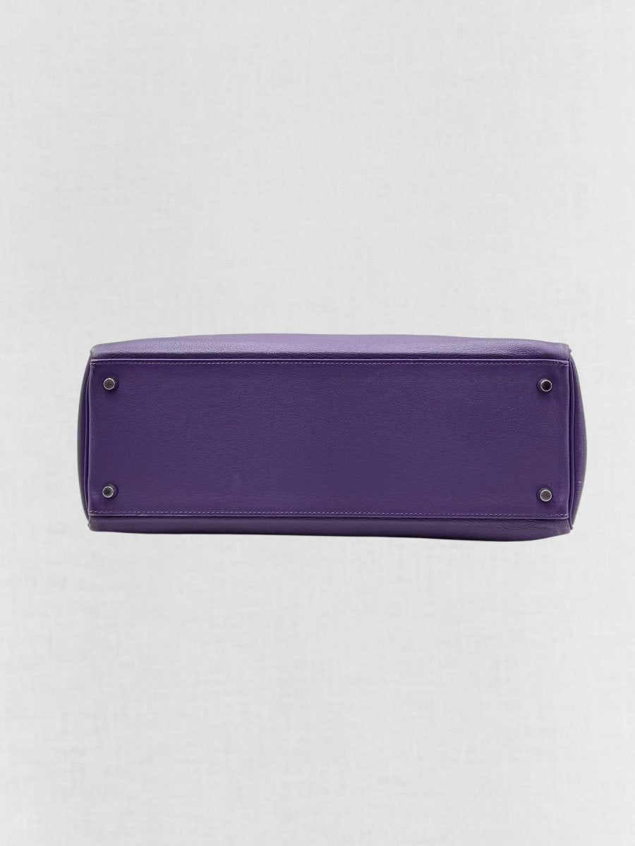 Pre - loved HERMES Kelly Purple Top Handle at Reems Closet