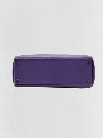 Pre - loved HERMES Kelly Purple Top Handle at Reems Closet