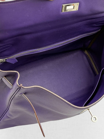 Pre - loved HERMES Kelly Purple Top Handle at Reems Closet