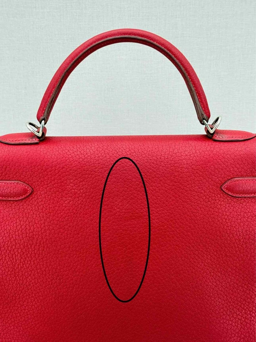 Pre - loved HERMES Kelly Sellier Burgundy Top Handle at Reems Closet