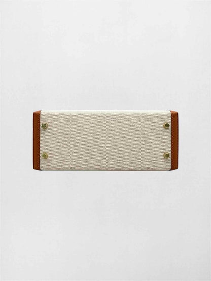 Pre-loved HERMES Kelly Sellier Ecru Gold Top Handle at Reems Closet
