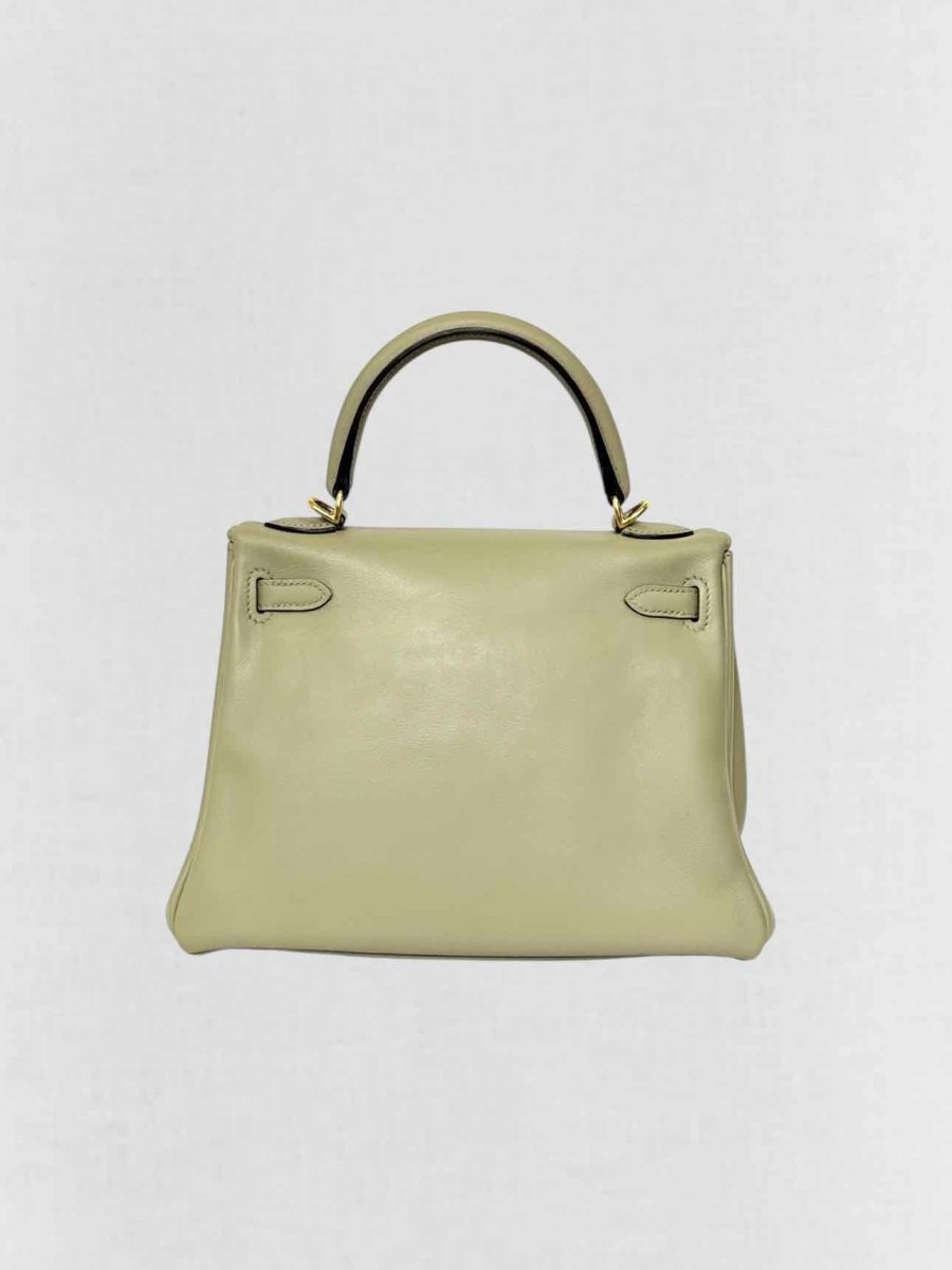 Pre - loved HERMES Kelly Vert Fizz Top Handle at Reems Closet