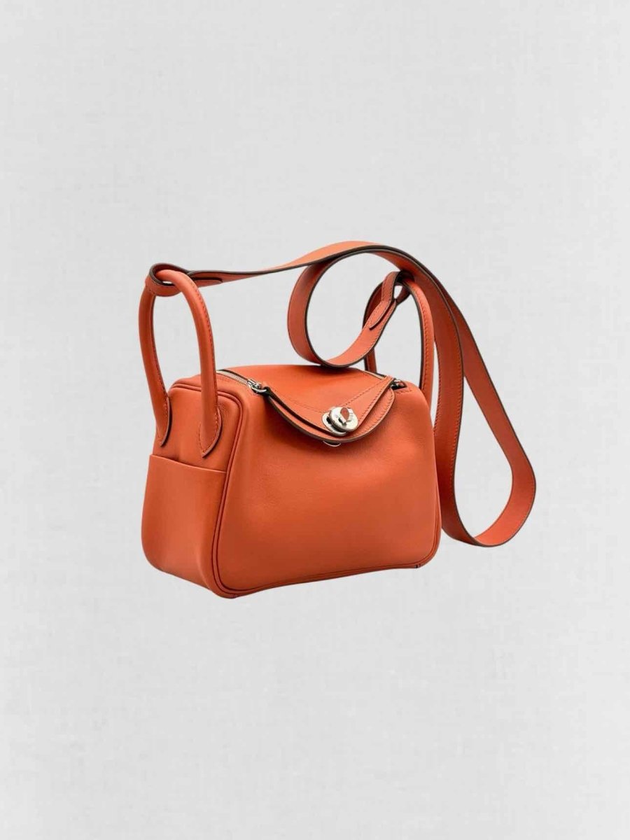 Pre - loved HERMES Lindy Terre Battue Capucine Shoulder Bag at Reems Closet