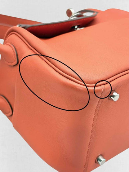 Pre - loved HERMES Lindy Terre Battue Capucine Shoulder Bag at Reems Closet