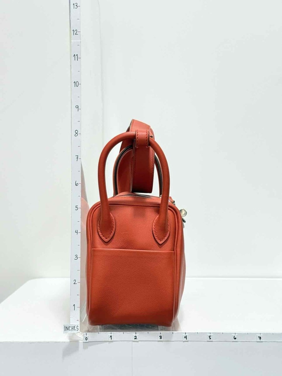 Pre - loved HERMES Lindy Terre Battue Capucine Shoulder Bag at Reems Closet