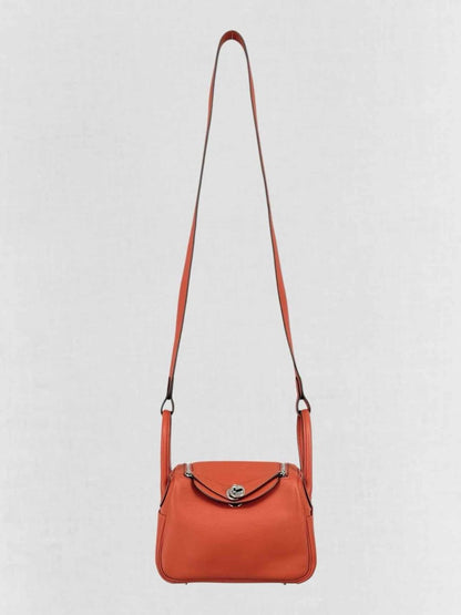 Pre - loved HERMES Lindy Terre Battue Capucine Shoulder Bag at Reems Closet