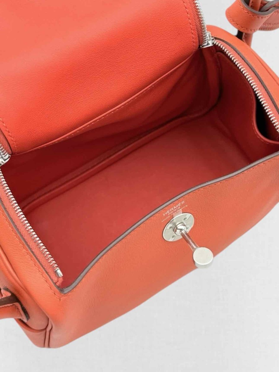 Pre - loved HERMES Lindy Terre Battue Capucine Shoulder Bag at Reems Closet