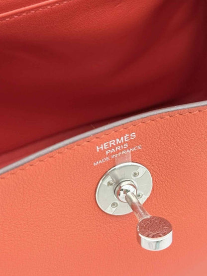Pre - loved HERMES Lindy Terre Battue Capucine Shoulder Bag at Reems Closet