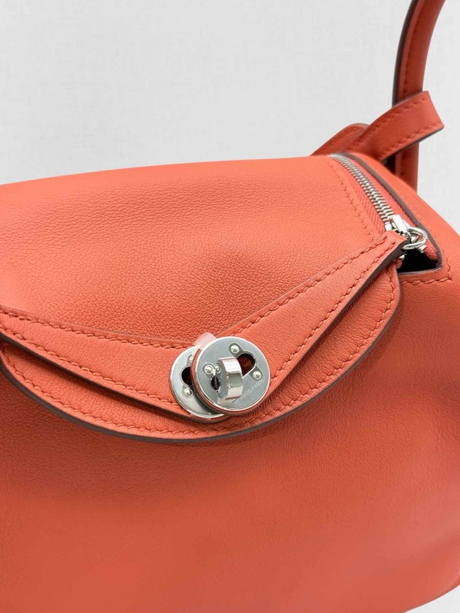 Pre - loved HERMES Lindy Terre Battue Capucine Shoulder Bag at Reems Closet
