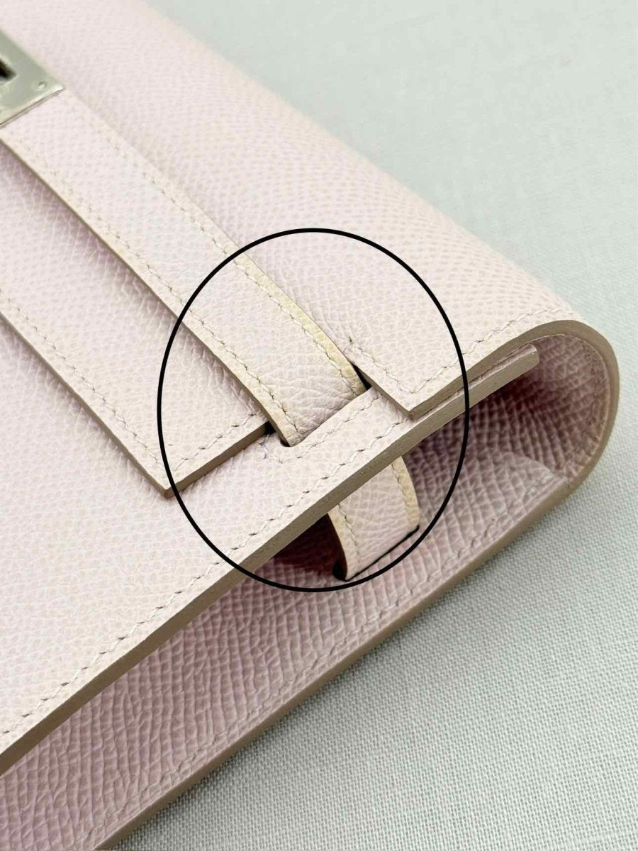 Pre - loved HERMES Mauve Sylvestre Continental Wallet at Reems Closet