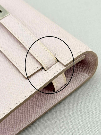 Pre - loved HERMES Mauve Sylvestre Continental Wallet at Reems Closet