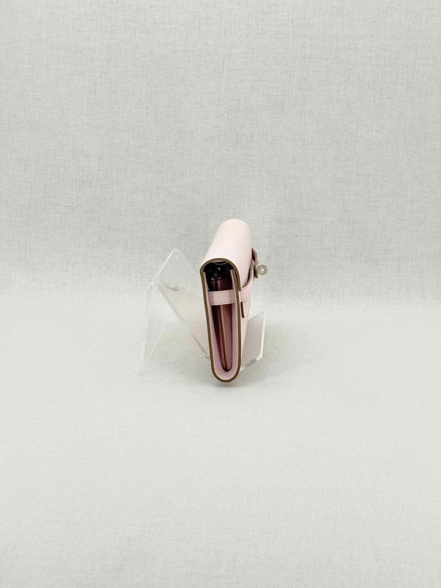 Pre - loved HERMES Mauve Sylvestre Continental Wallet at Reems Closet