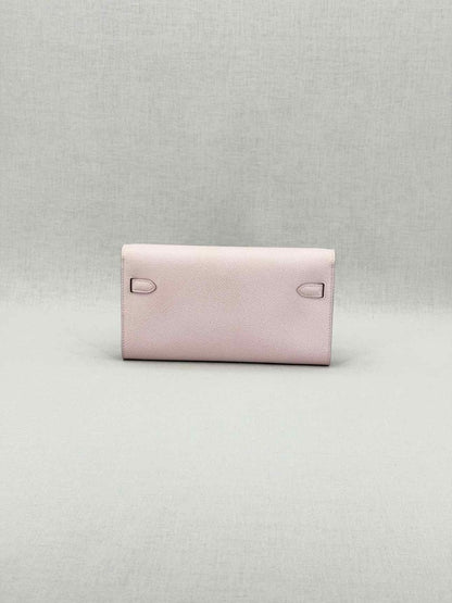 Pre - loved HERMES Mauve Sylvestre Continental Wallet at Reems Closet