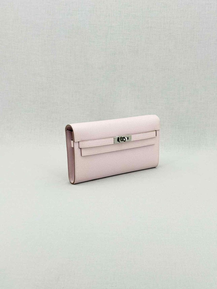 Pre - loved HERMES Mauve Sylvestre Continental Wallet at Reems Closet