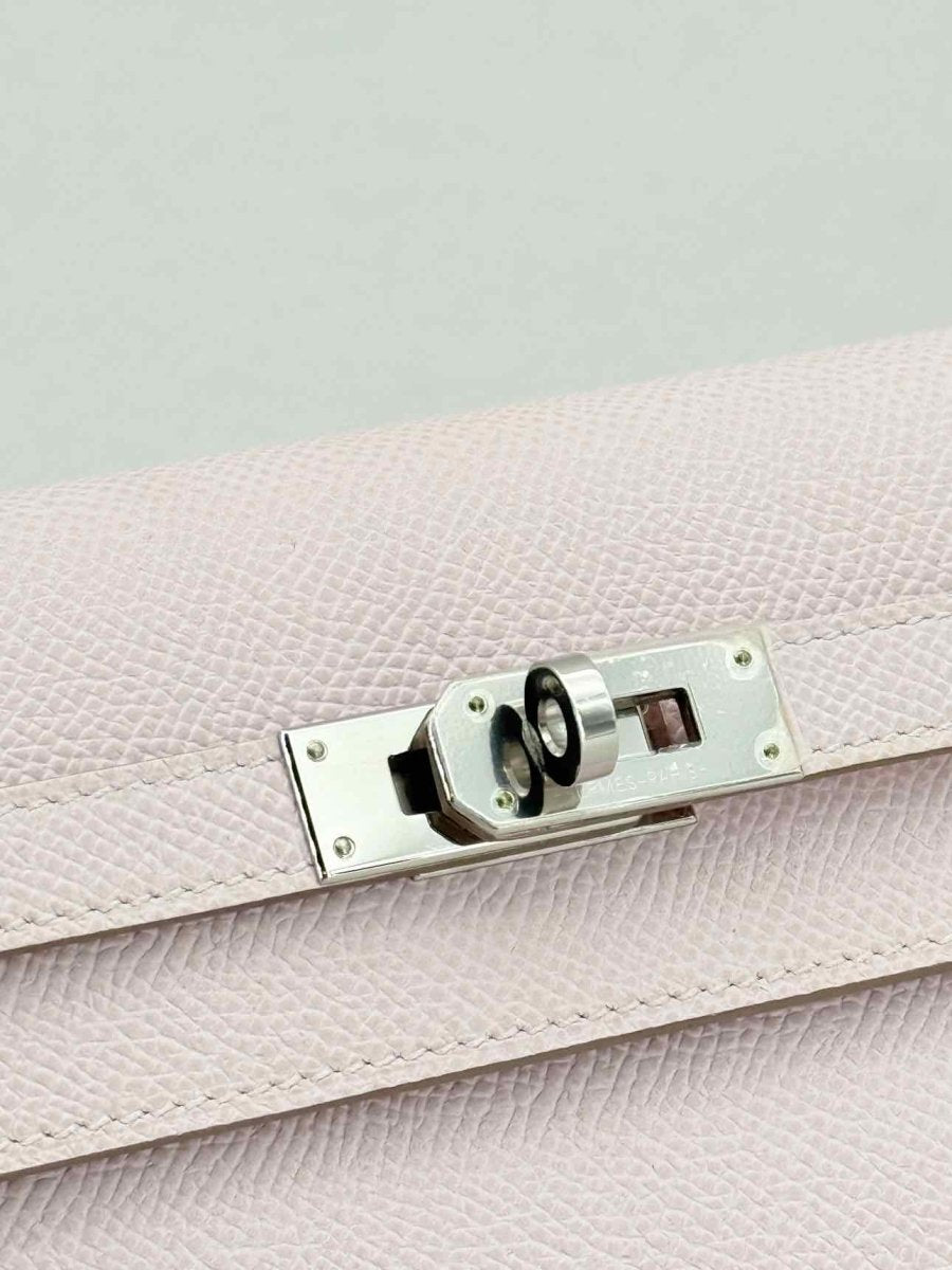 Pre - loved HERMES Mauve Sylvestre Continental Wallet at Reems Closet