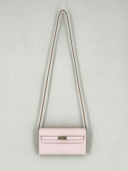 Pre - loved HERMES Mauve Sylvestre Continental Wallet at Reems Closet