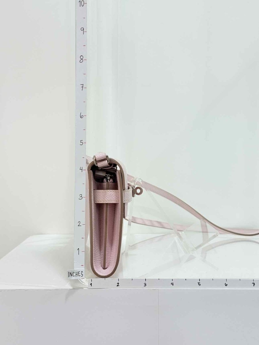 Pre - loved HERMES Mauve Sylvestre Continental Wallet at Reems Closet