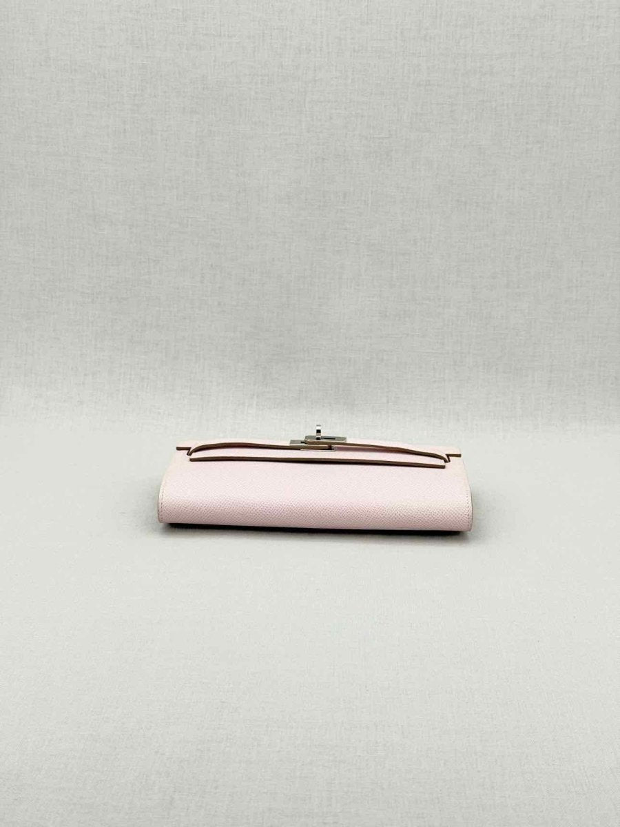 Pre - loved HERMES Mauve Sylvestre Continental Wallet at Reems Closet