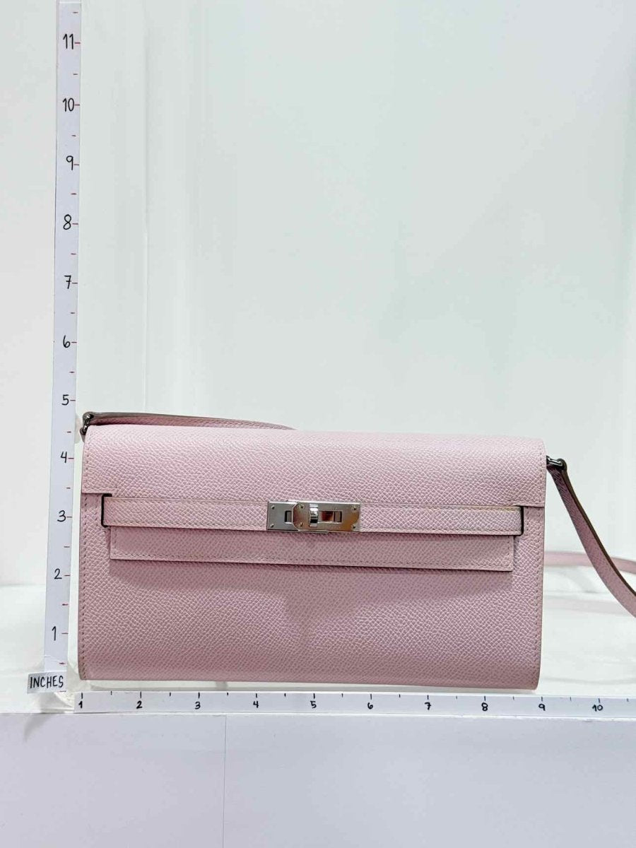 Pre - loved HERMES Mauve Sylvestre Continental Wallet at Reems Closet