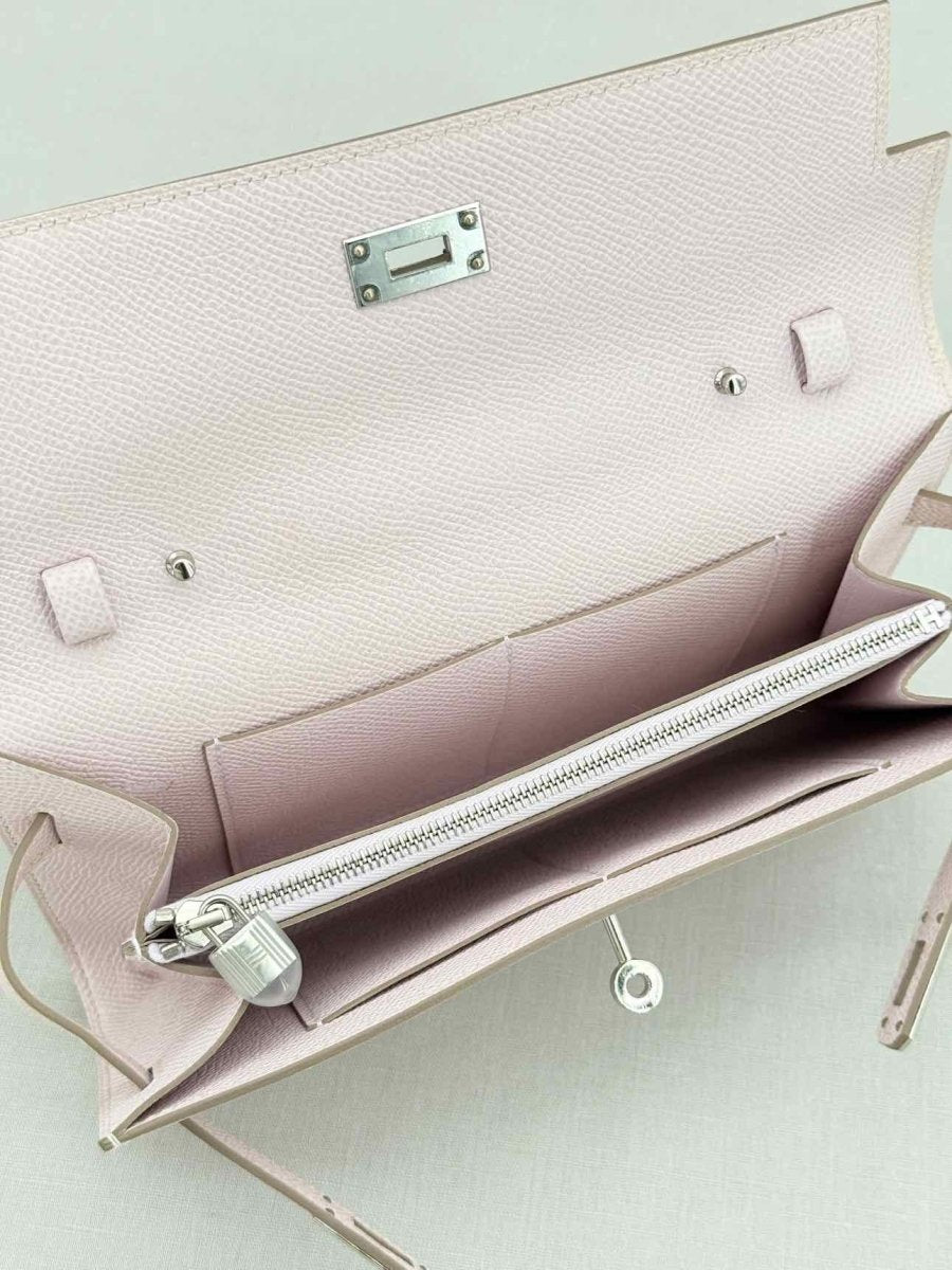 Pre - loved HERMES Mauve Sylvestre Continental Wallet at Reems Closet