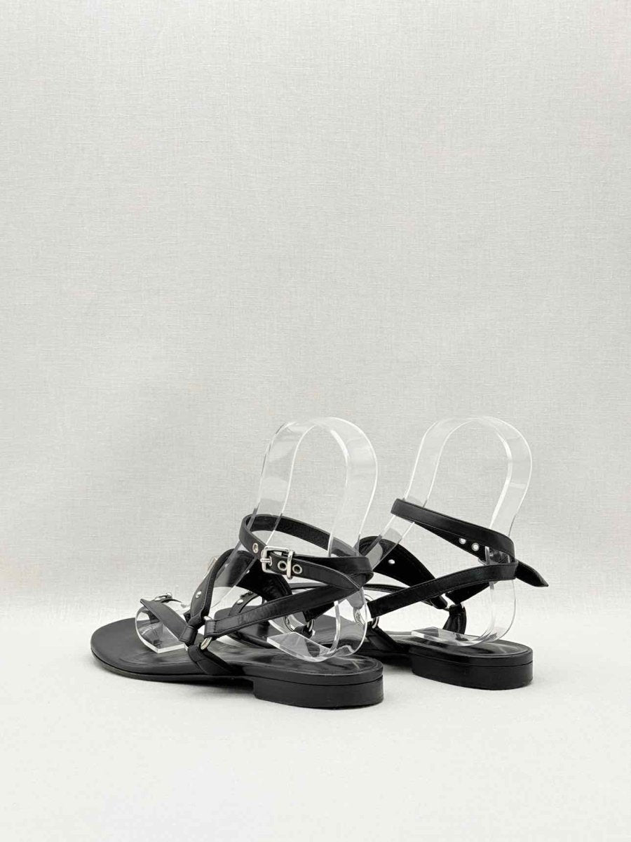Pre-loved HERMES Medor Black Studded Size EU 38 Sandals at Reems Closet